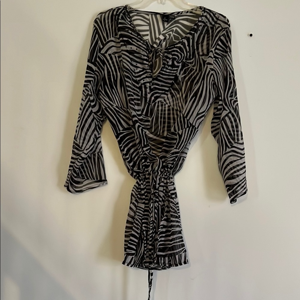 Zebra Print Long Sleeve Dress